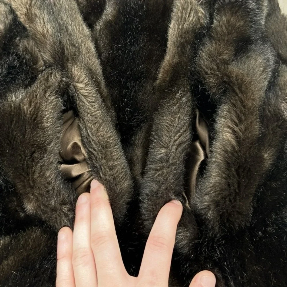 Grandella‎ by Fairmoor Vintage Fur Coat Dark Brown Full Length Glamour XL